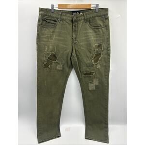 Born Fly Jeans ARMY GREEN Distressed Men’s Jeans 36x32